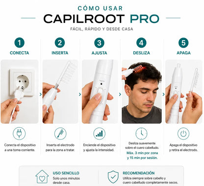 CapilRoot Pro - Recupera tu cabello con tecnología clínica, en solo 8 minutos al día